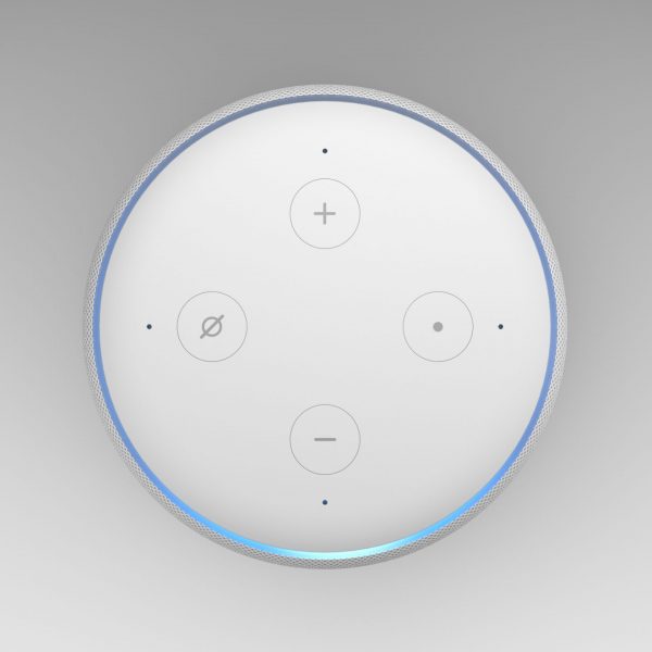 3D Illustration of Amazon Echo Dot 2nd generation, white on light backround. 3D Illustration of Amazon Echo Dot 2nd generation, white on light backround.